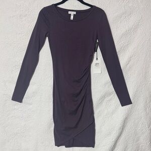 Elegant Long Sleeve Purple Dress